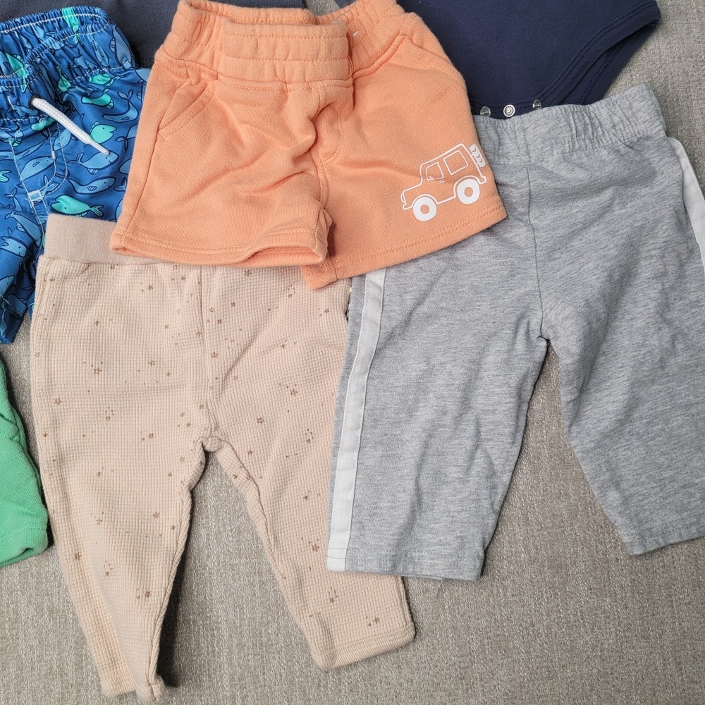 Lot of 21 Baby Boy 3 to 6 Month Clothing Lot Carter Garanimals Shorts Bodysuits - Picture 2 of 9